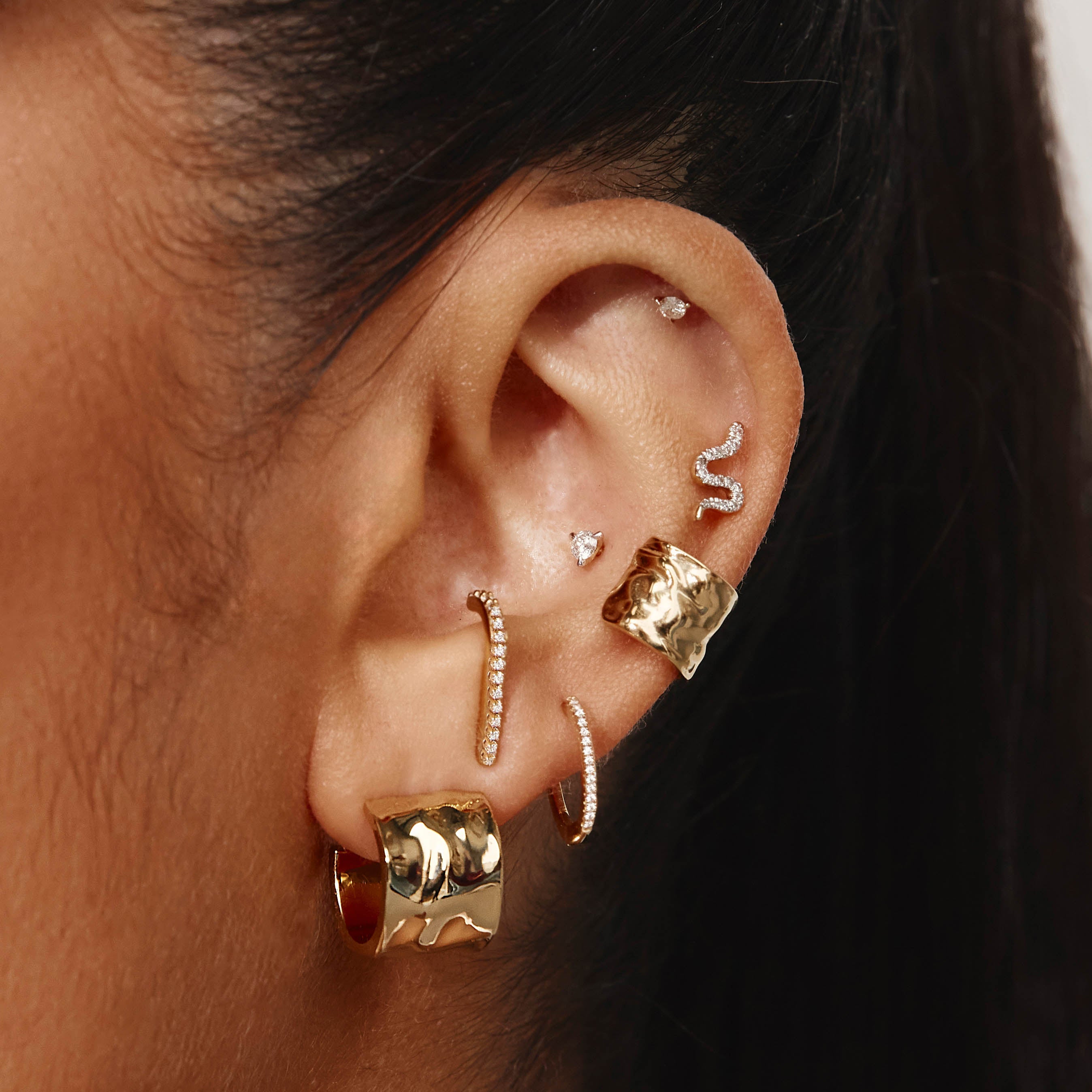 Organic Hammered Gold Ear Cuff - Boho Chic Earring for Women - Perfect for Parties, Weddings & Everyday Wear
