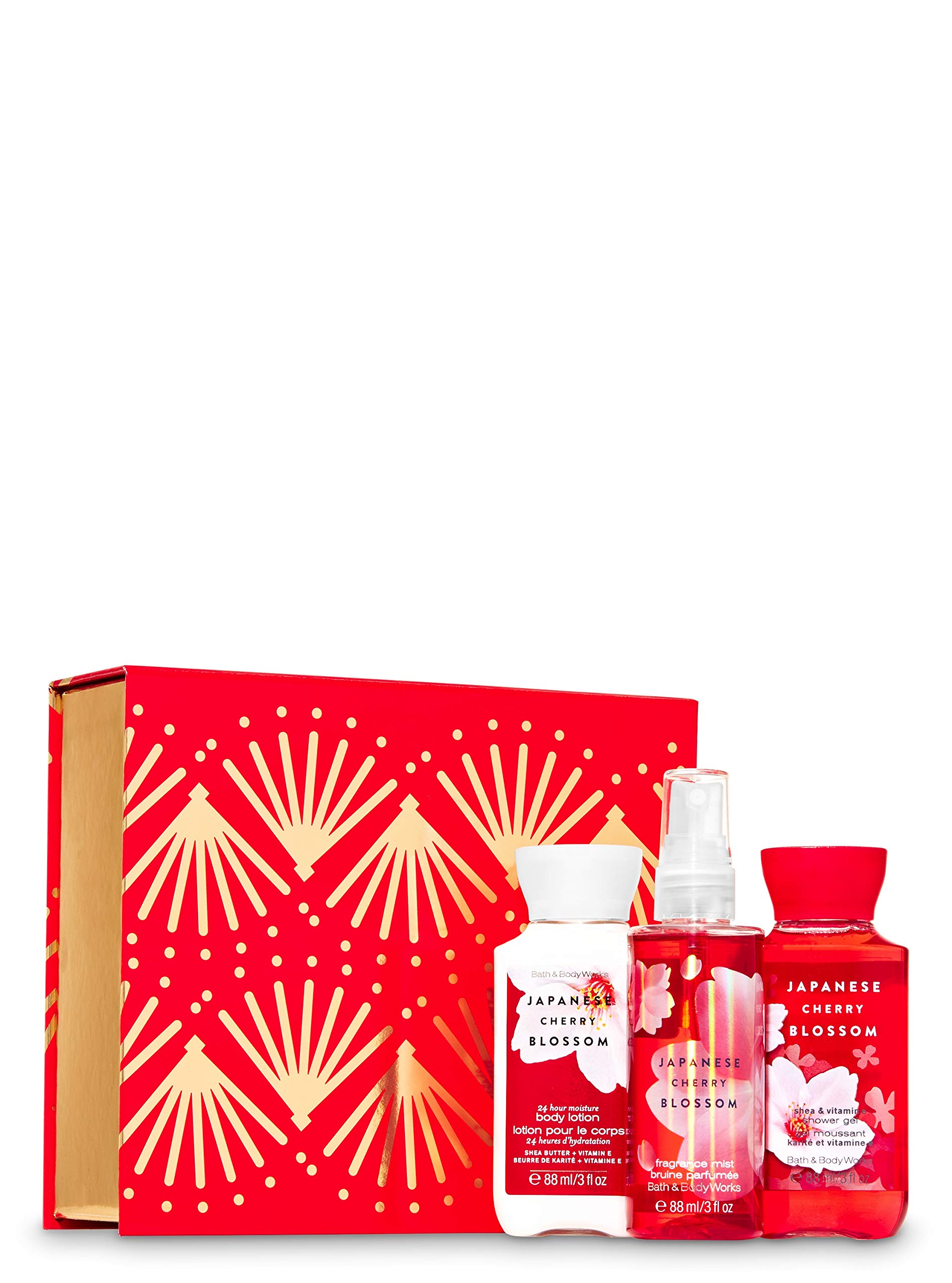 Japanese Cherry Blossom Shower Gel, Body Lotion & Fragrance Mist Travel Set - Bath & Body Works for Women | Perfect for Travel, Gym & On-the-Go Refreshment