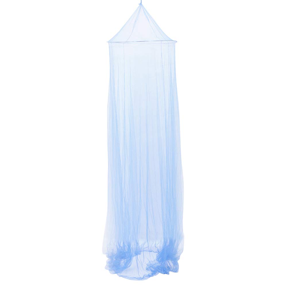 VOSAREA Dark Blue Lace Mosquito Net Bed Canopy - Elegant Conical Dome Curtain for Double Queen King Size Beds, Perfect for Bedroom Decor & Outdoor Camping Protection