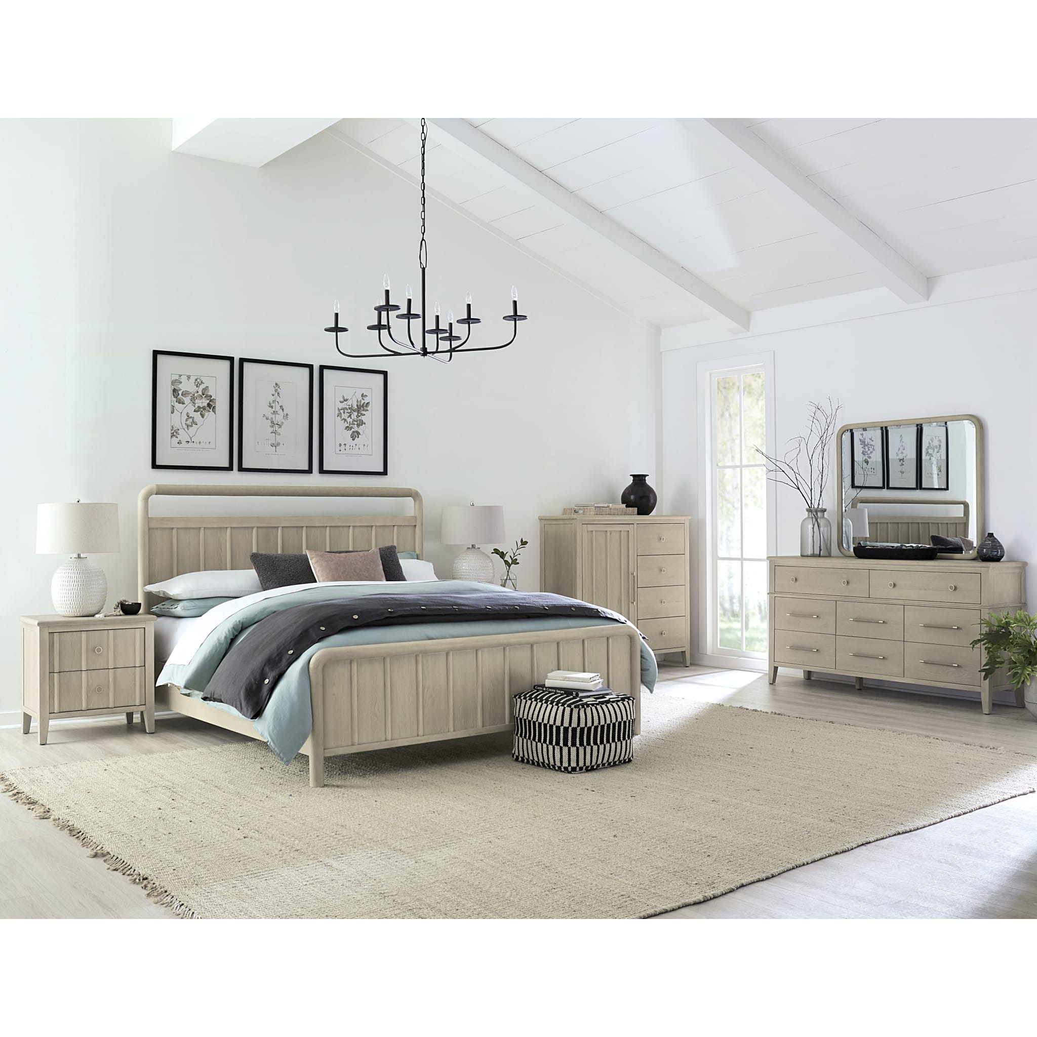 Camden 6-Drawer 1-Door Oak Wood Dresser Chest in Chai Finish - Perfect for Bedroom Storage & Closet Organization