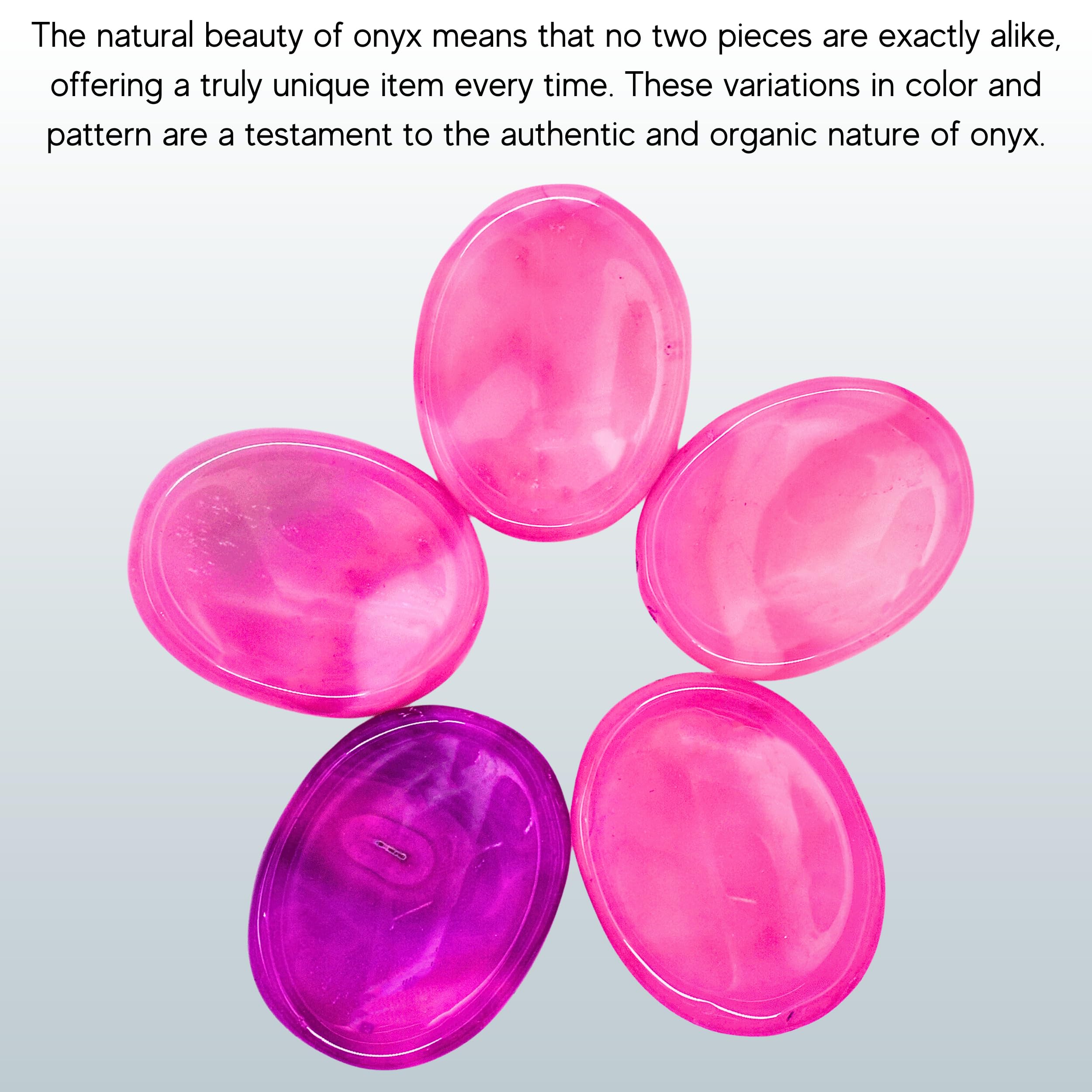 Pink Onyx Worry Stone - Natural Healing Crystal for Stress Relief & Meditation - Unique Gift for Women & Men - Perfect for Relaxation, Anxiety Relief, and Mindfulness Practices