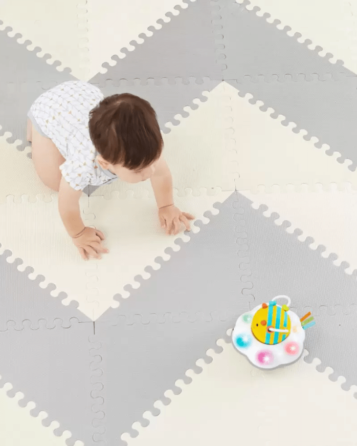 Skip Hop Playspot Geo Floor Foam Tiles - Non-Toxic Baby Play Mat for Crawling & Learning - Perfect for Nursery, Playroom & Daycare Safety