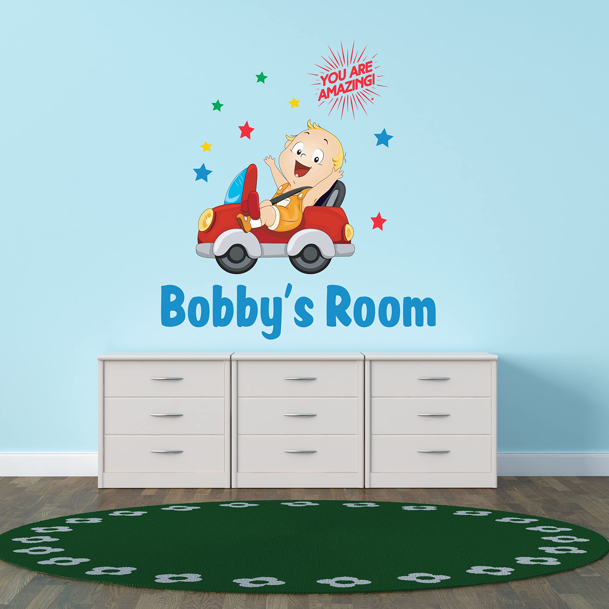 Custom Name Wall Decal for Nursery - Personalized Baby Room Decor - Vinyl Wall Sticker for Boys & Girls - 27