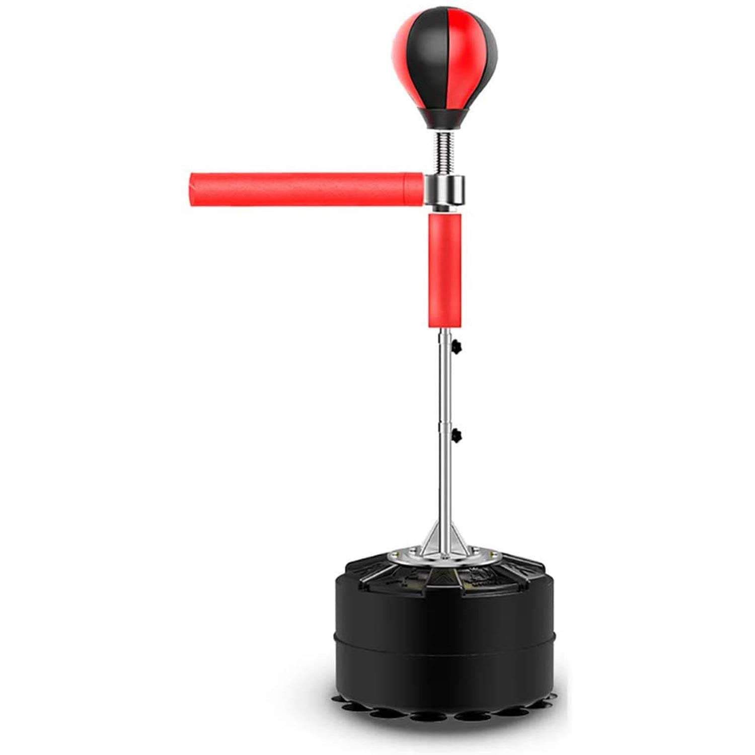 Heavy Duty Free Standing Punching Bag Stand with Suction Cup Base & Reflex Bar - 360° Swing for Boxing Training - Perfect for Adults & Teens - Home Gym, Garage, or Backyard Workout Equipment