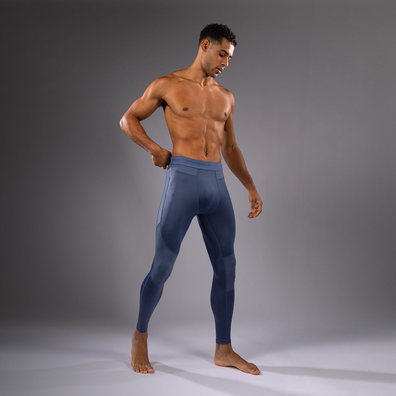 Venum G Fit Air Men's Compression Spats - Breathable Workout Leggings for MMA, Gym & Training | Foggy Blue | Moisture-Wicking & Flexible for High-Intensity Exercise