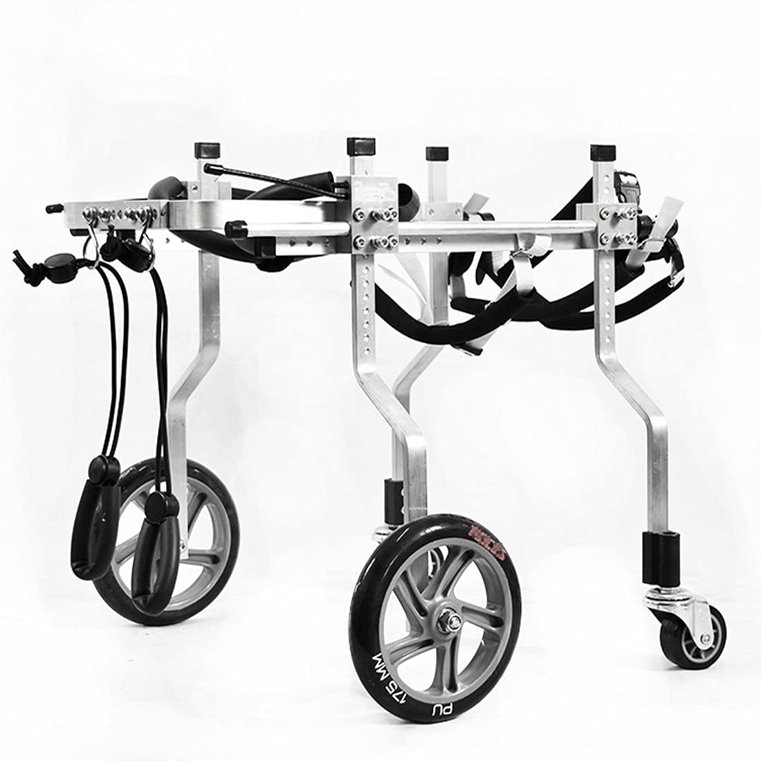 Adjustable Dog Wheelchair for Small Medium Large Dogs - Full Support Pet Cart with 9 Wheels for Front & Hind Legs Rehabilitation - Ideal for Handicapped, Disabled, or Injured Pets - Perfect for Indoor/Outdoor Use, Mobility Assistance & Recovery Therapy