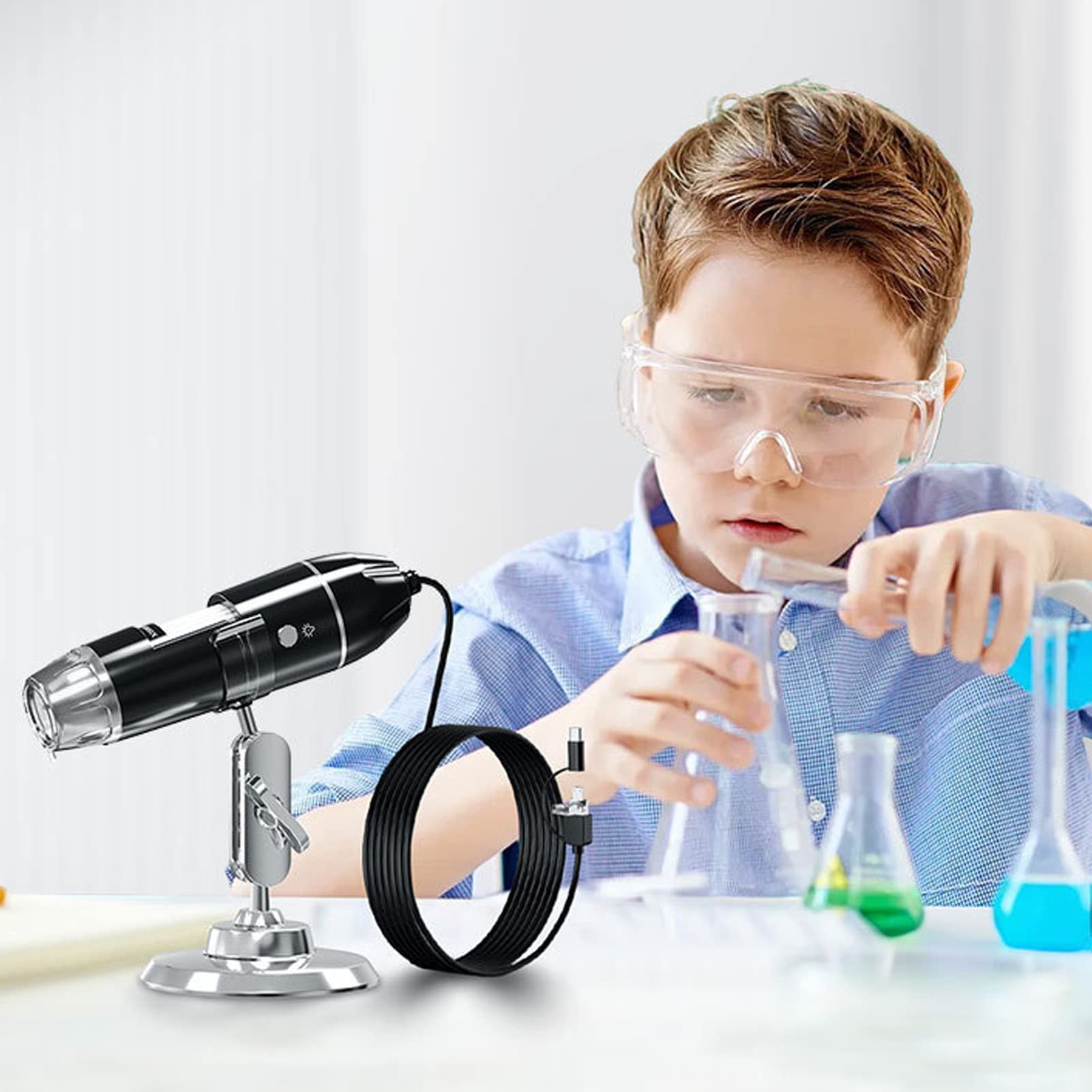 50X-1600X USB Digital Microscope with HD Camera - Portable Handheld Magnifier for Electronics Repair, Coin Collecting & Science Education | Indoor & Outdoor Use