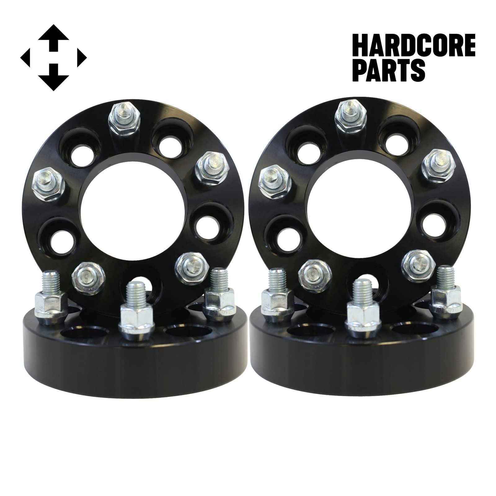 4-Piece Black Wheel Spacers Adapters 1.25