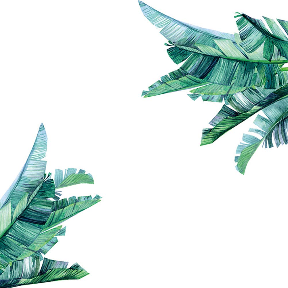 WskLinft Green Tropical Leaf Self-Adhesive Wall Sticker - Removable Vinyl Decal for Living Room, Bedroom & Home Decor - Nature-Themed Background Design (Green) - Perfect for Nursery, Office & Apartment Wall Art