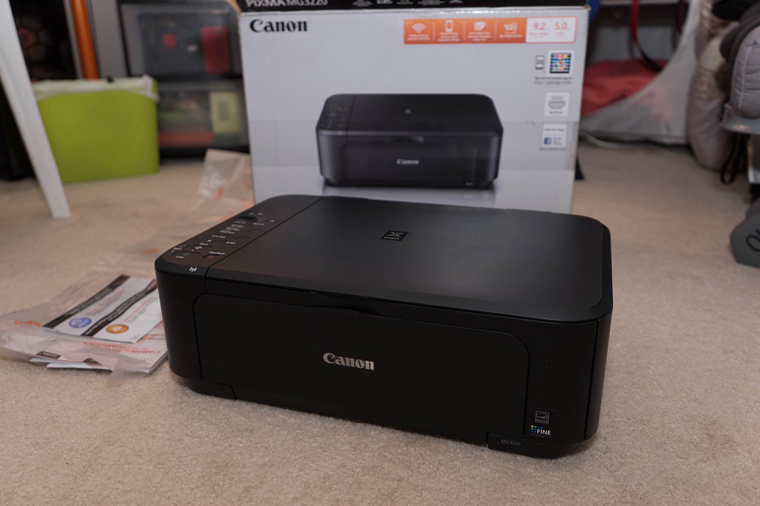 Canon PIXMA MG3220 Wireless All-in-One Color Photo Printer with Scanner, Copier & Mobile Printing - Perfect for Home Office, School Projects & Photo Printing