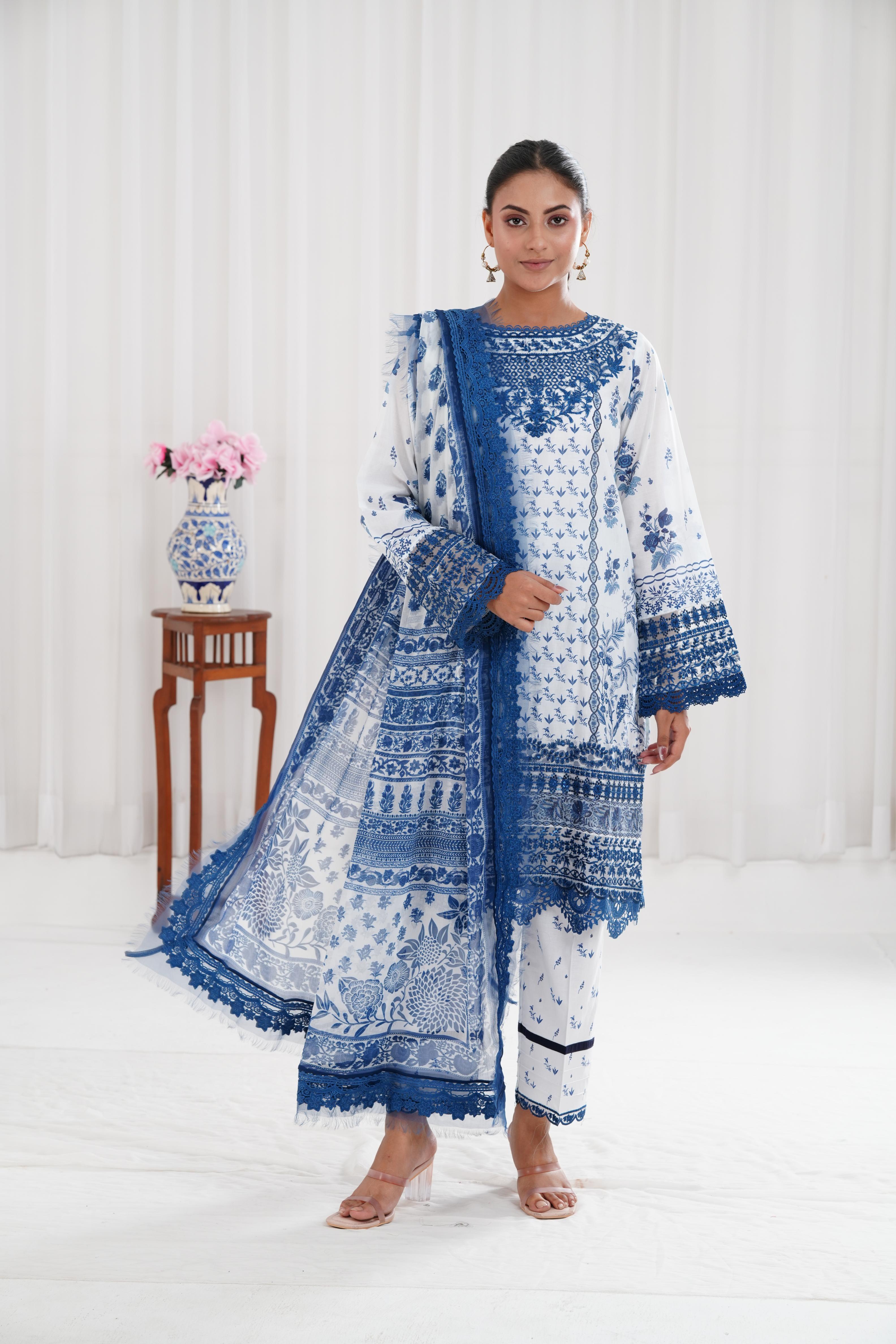 Sobia Nazir Premium Embroidered Lawn Suit - Elegant Pakistani Formal Wear for Weddings & Special Occasions
