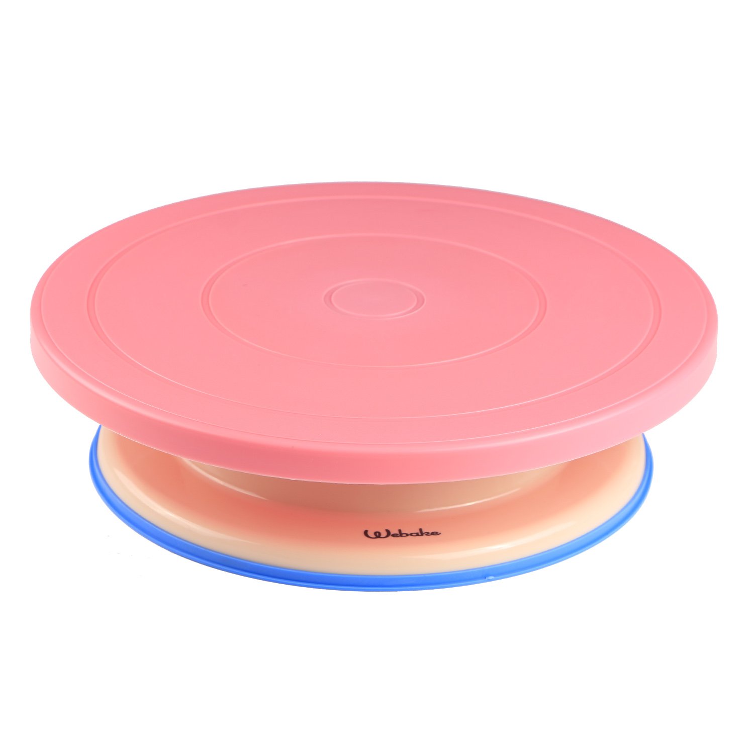 Webake 11-Inch Rotating Cake Turntable - Non-Slip Spinning Cake Decorating Stand with Rubber Grip | Perfect for Cake Decorating, Dessert Displays & Baking at Home