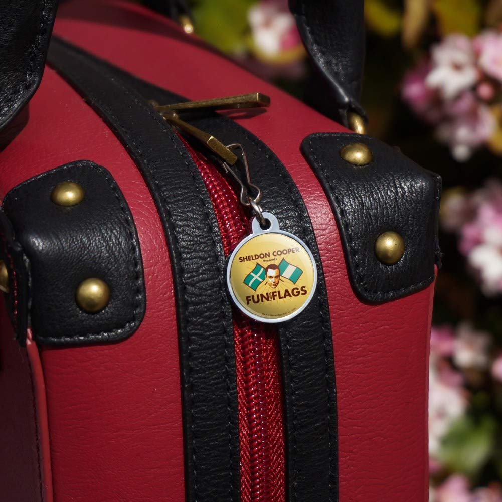 Big Bang Theory Sheldon Cooper Fun with Flags Jacket Handbag Purse Luggage Backpack Zipper Pull Charm - TV Show Merchandise for Fans, Cosplay & Collectibles - Perfect for Conventions, Gifts & Everyday Use