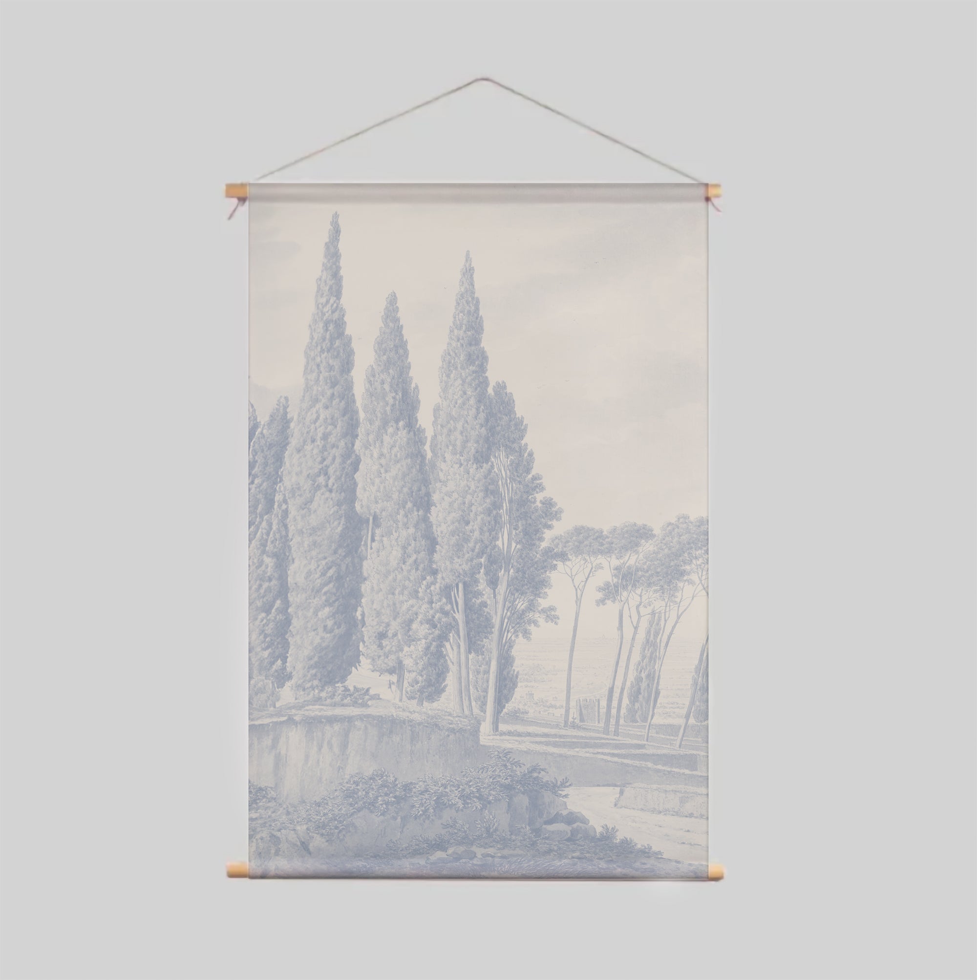 Toscany Blue Textile Poster - Elegant Wall Art for Home & Office Decor - Perfect for Living Room, Bedroom, or Gift Giving