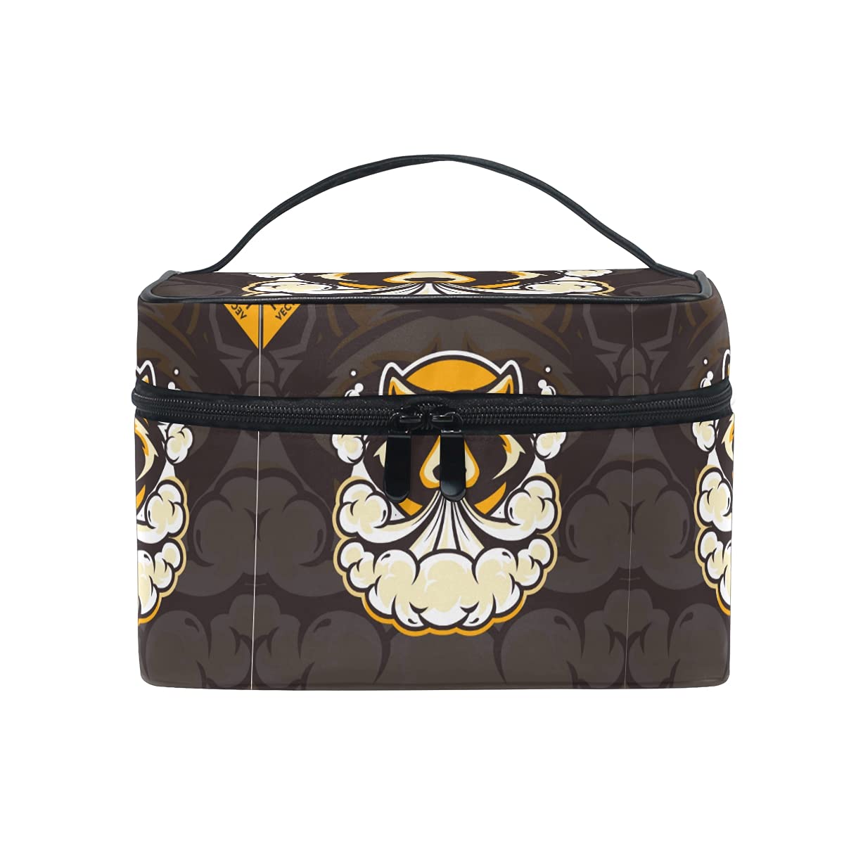 Dog Cigarette Print Black Cosmetic Bag - Zippered Makeup Pouch & Toiletry Organizer for Women & Girls | Perfect for Travel, Gym & Daily Essentials Storage