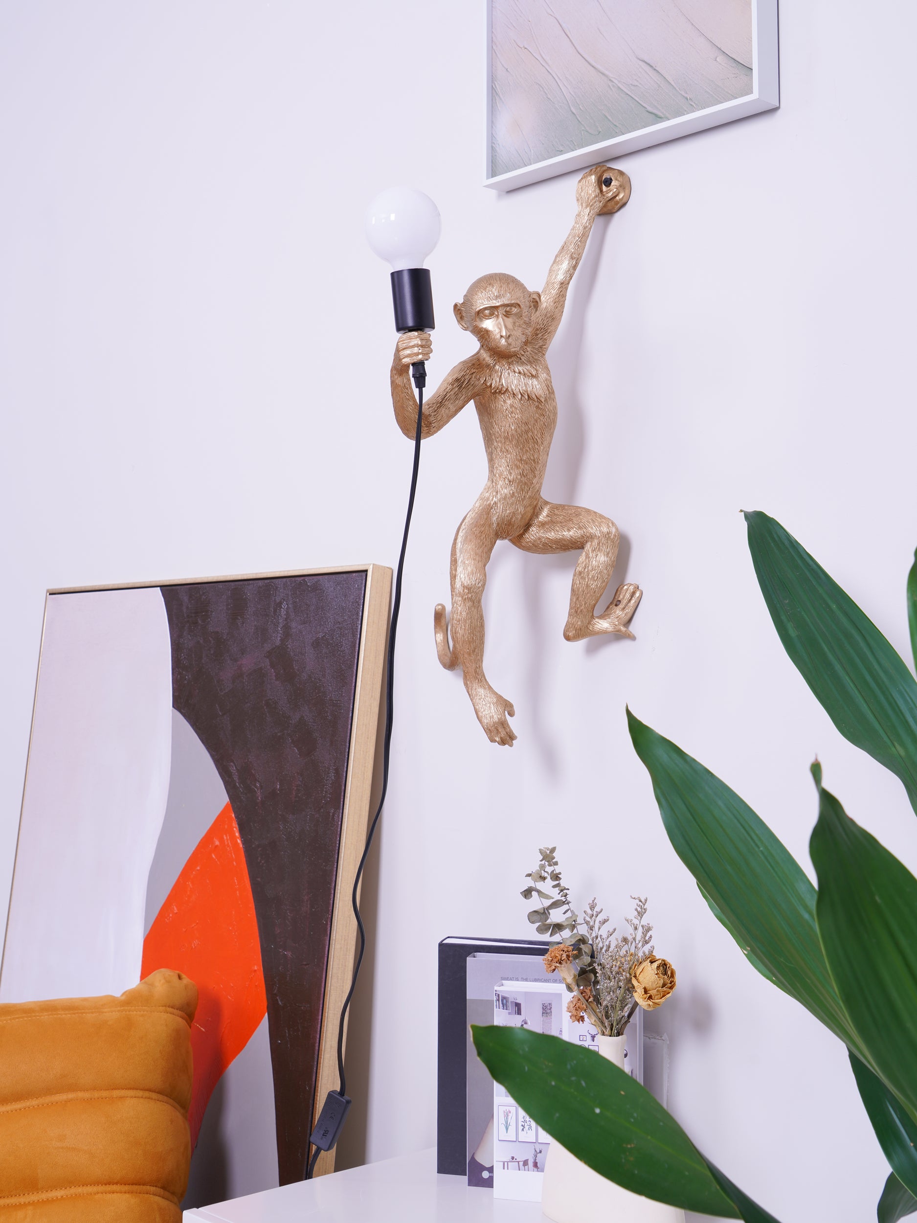 Cute Monkey Wall Lamp - LED Night Light for Kids Room, Nursery, Bedroom - Fun Animal-Themed Decor for Children's Spaces