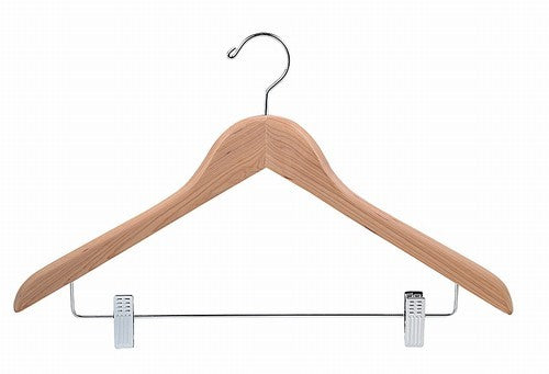 Premium Cedar Wood Suit Hanger with Non-Slip Clips - Heavy Duty Clothes Hanger for Jackets, Pants & Coats - Natural Wood Closet Organizer for Men & Women - Perfect for Wardrobe, Travel & Dry Cleaning Storage