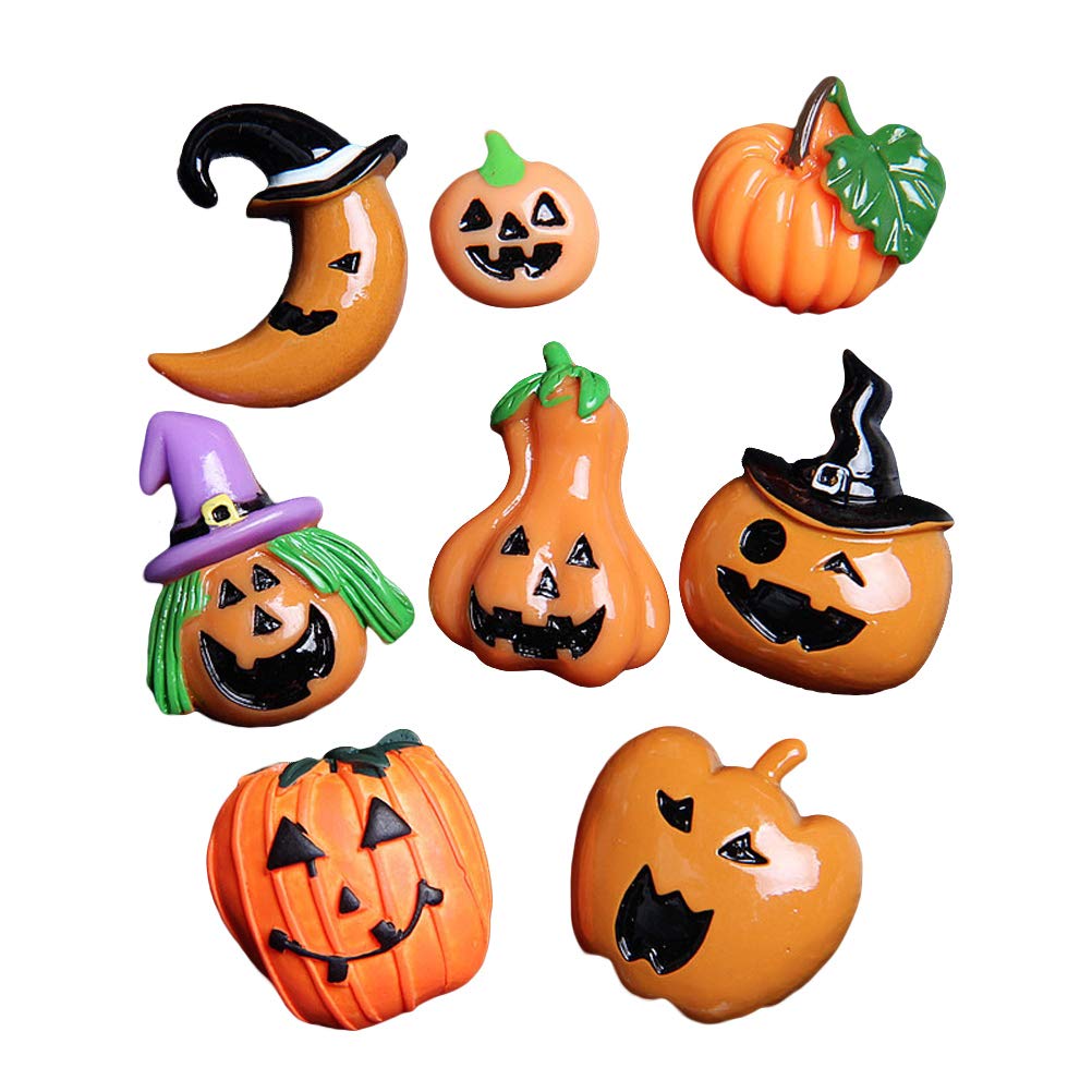 Baluue 8-Piece DIY Resin Pumpkin Pendant Phone Case Set - Jewelry Lovely Phone Cover Accessories for Halloween Themed Decorations | Perfect for Halloween Parties, Gift Giving & Phone Customization
