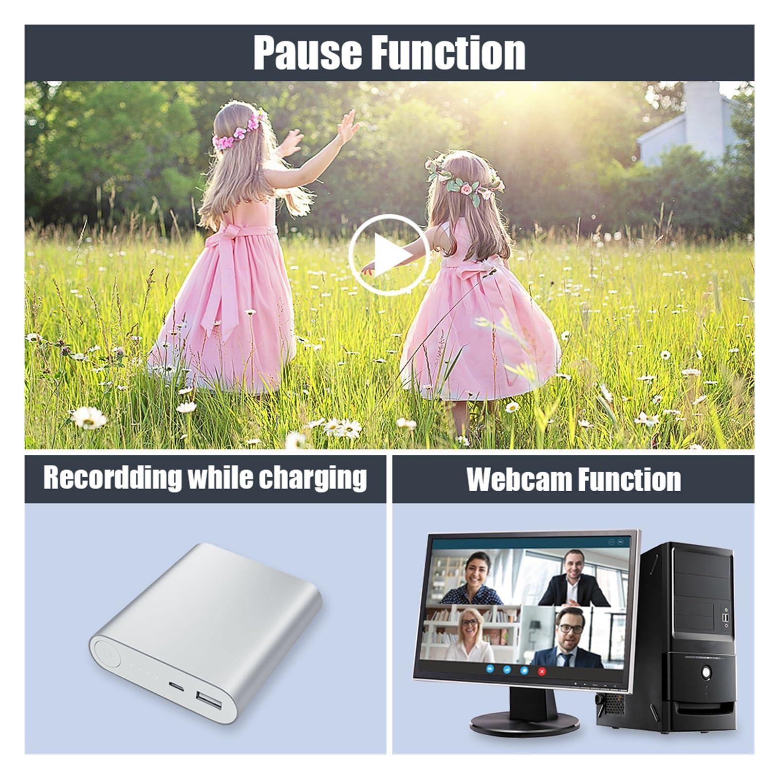 4K Auto Focus Mini Digital Video Camera - 48MP Compact Vlog Camcorder for YouTube, Travel & Home Videos | Portable Photography Recorder with 32GB SD Card (White) | Perfect for Vlogging, Family Events & Outdoor Adventures
