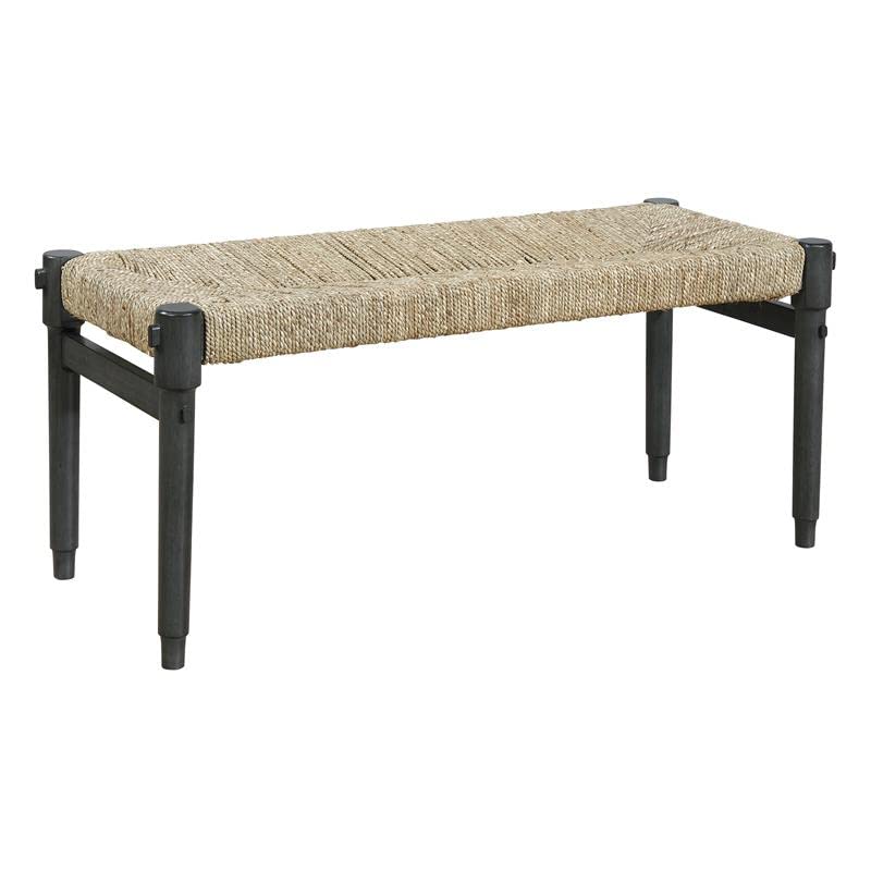 Winchester Bench with Natural Seagrass Seat - Solid Wood Home & Office Furniture for Entryway, Bedroom, or Living Room Decor