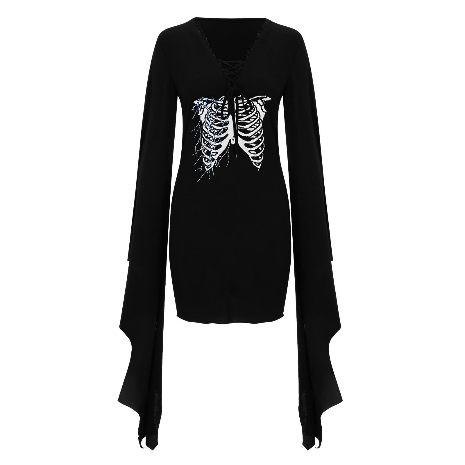 Qixiu Women's Halloween Party Dress - Sexy Slit Bodycon Black Cocktail Dress for Night Out, Clubwear & Casual Wear