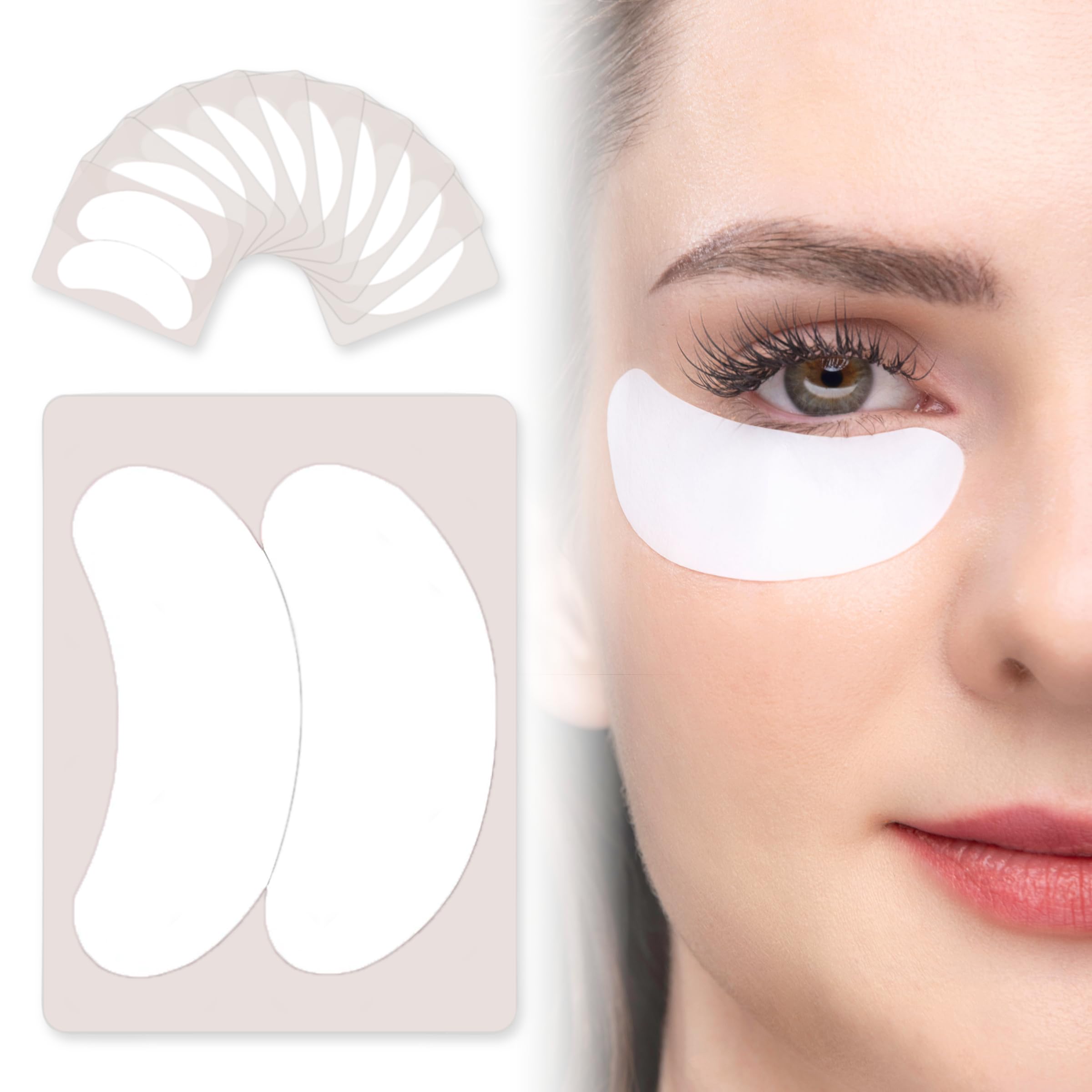 Curacoro Biogel Eye Pads for Eyelash Extensions | Soft Sticky Under Eye Pads for Sensitive Skin | Eyelash Extension Supplies & Remover for Lash Perm, Lamination (10 Pairs) | Perfect for Salon Professionals & At-Home Lash Care