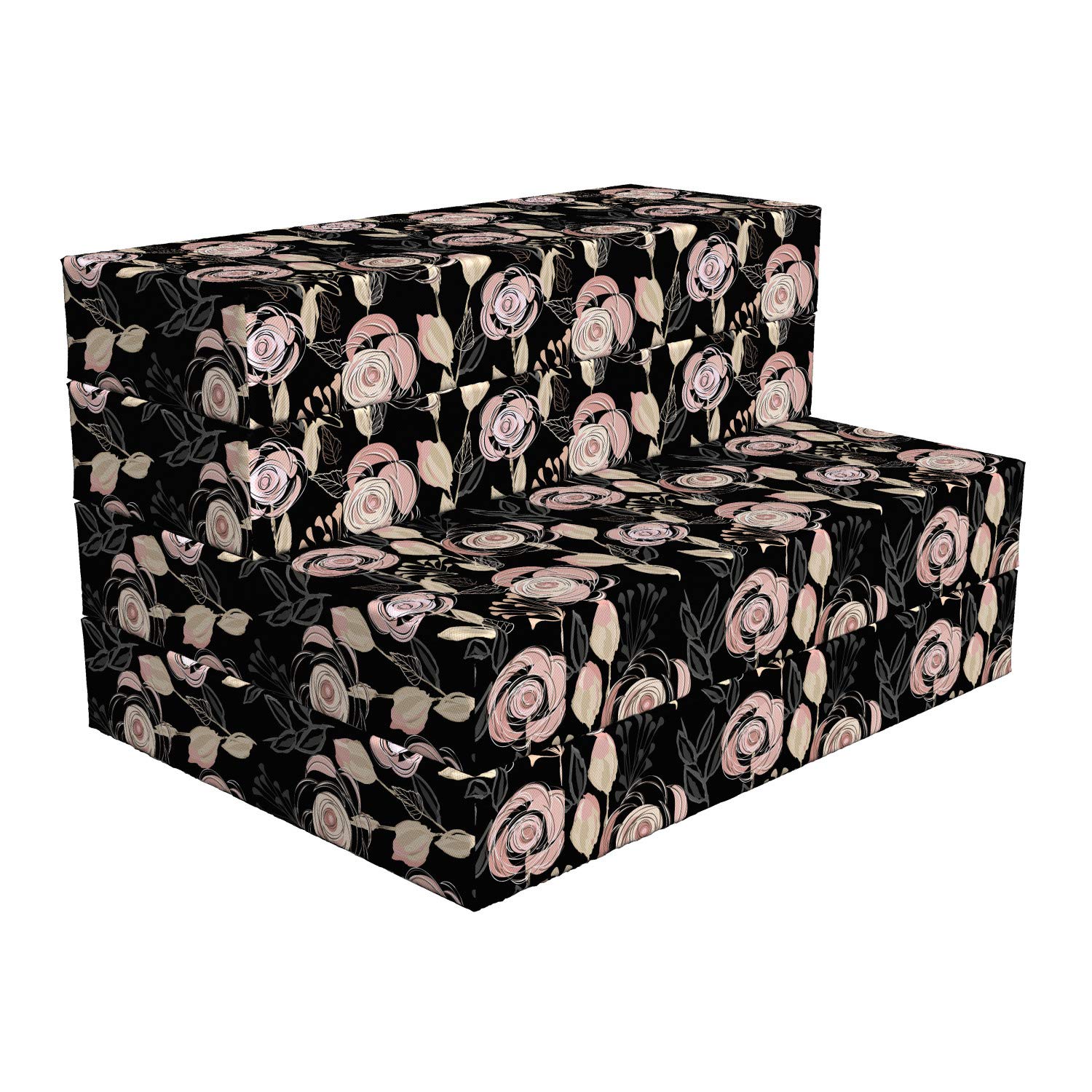Ambesonne Floral Foldable Mattress - Victorian Blooming Flowers Design, 74.8