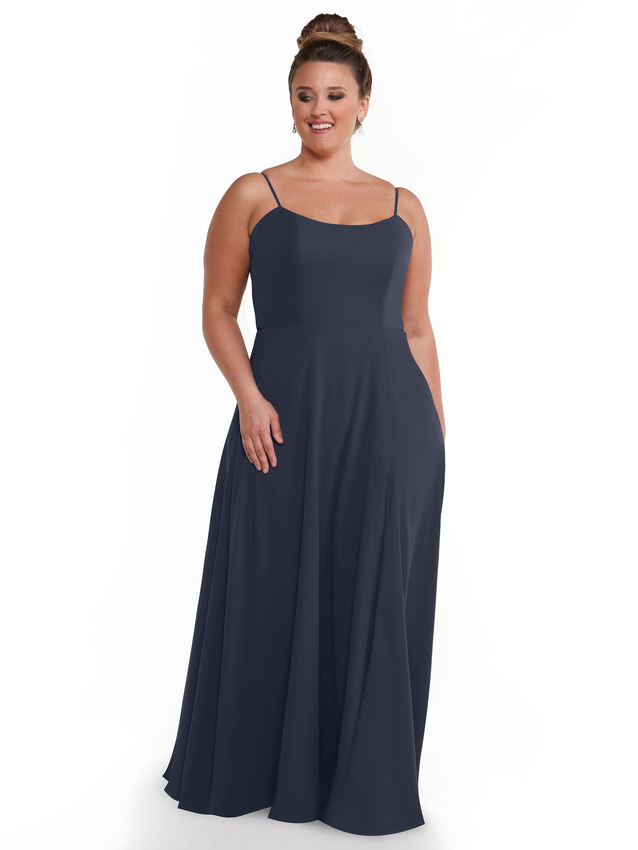 Elegant A-Line Bridesmaid Dresses with Flowy Chiffon Skirt & Thigh High Slit - Perfect for Weddings, Formal Events & Special Occasions