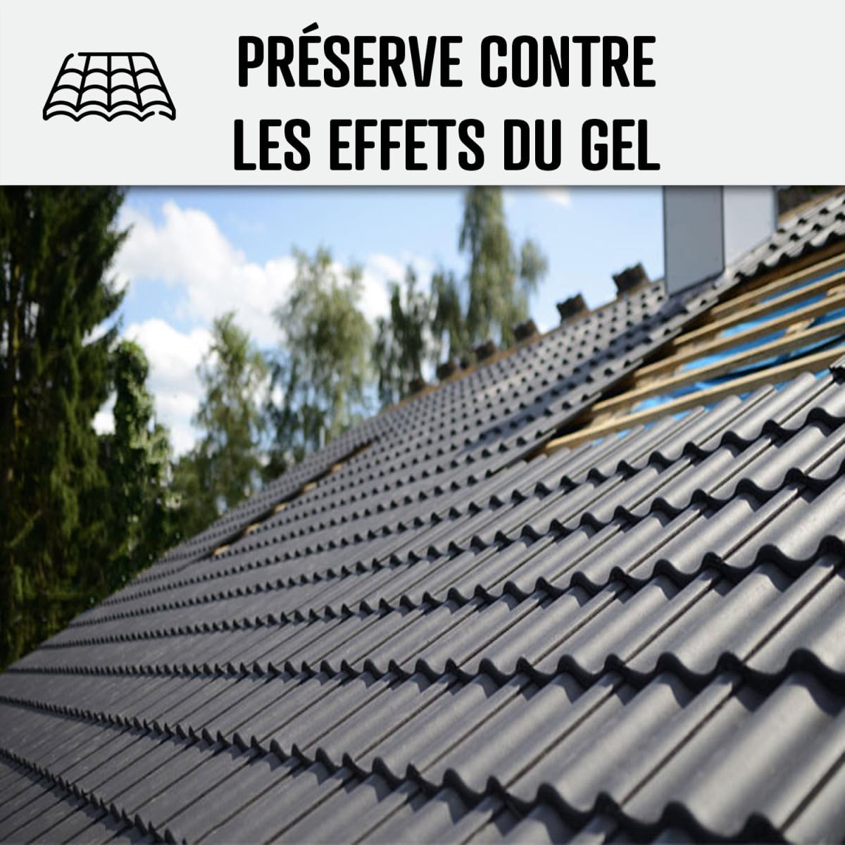 Colorless Waterproof Roof Coating for Porous Surfaces - IMPERTOITURE HYDRO - 5L (Covers 25m²) - ARCANE INDUSTRIES | Waterproof Sealant for Flat Roofs, Concrete & Masonry | DIY Home Repair & Weather Protection
