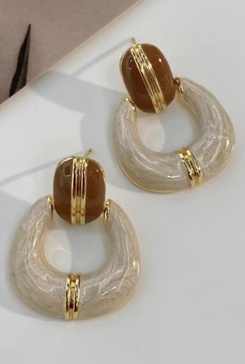 Gold Plated Acrylic Statement Earrings for Women - Fashion Jewelry for Parties, Weddings & Special Occasions
