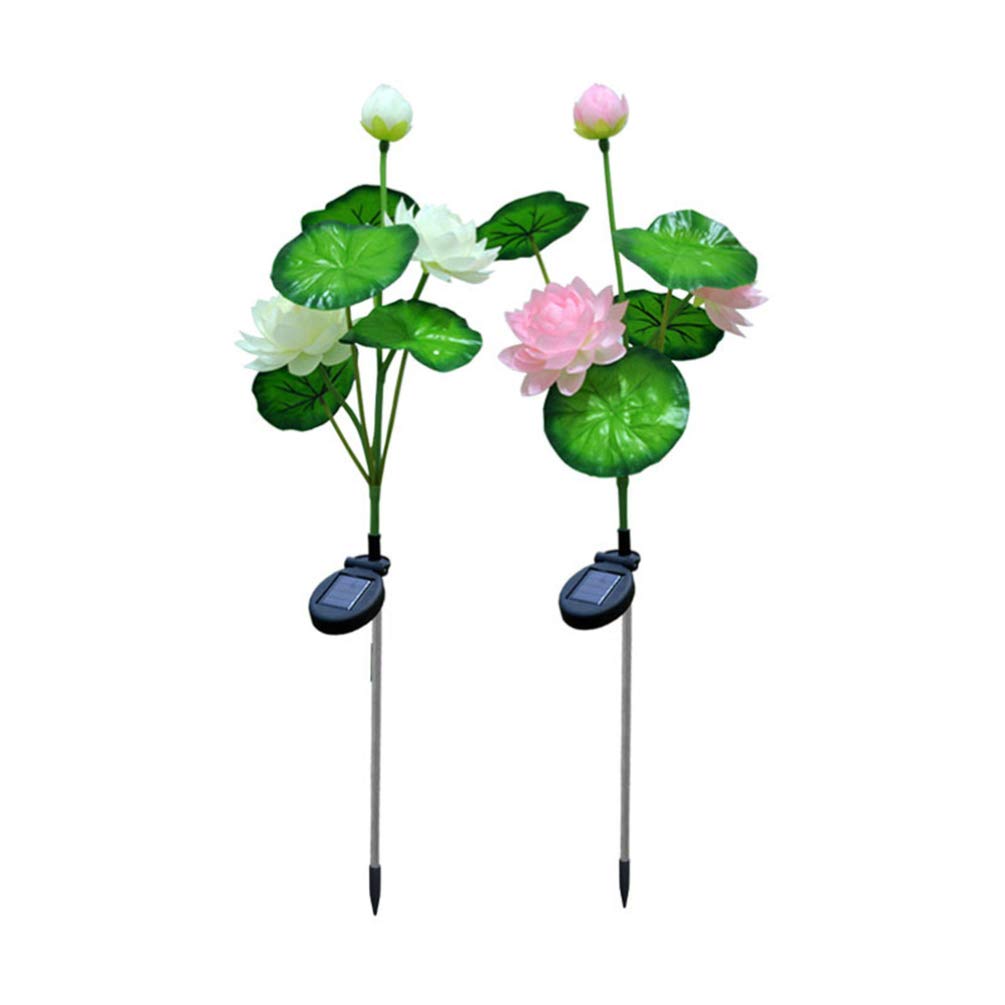 2 Pack Solar Garden Lights - Waterproof Outdoor Solar Flower Stake Lights for Yard, Patio, Lawn & Pathway Decoration | Lotus Design Solar Powered Landscape Lighting for Gardens, Walkways & Driveways