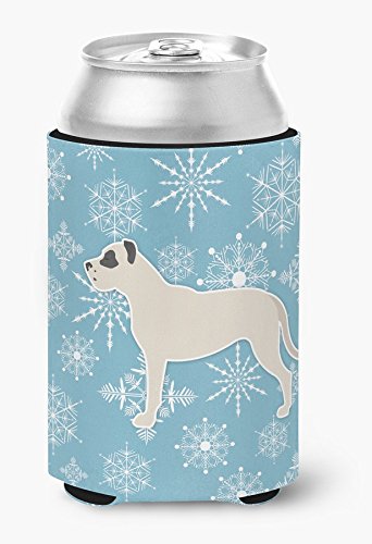 CoolCookware Winter Snowflake Dogo Argentino Can or Bottle Hugger - Insulated Beverage Sleeve for Coffee, Beer & Soda - Perfect for Christmas Gifts, Office Use & Outdoor Activities