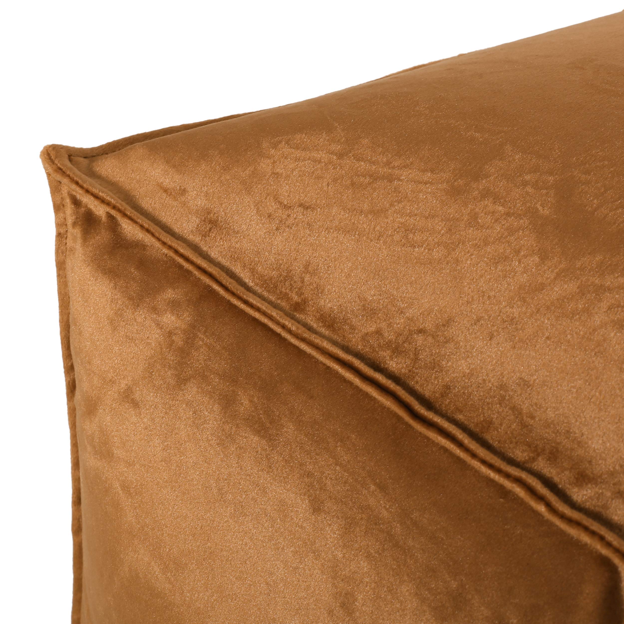 Christopher Knight Home Harrison Modern Glam Velvet Square Bean Bag Ottoman in Bronze - Stylish Footrest & Lounge Seating for Living Room, Bedroom & Dorm Decor