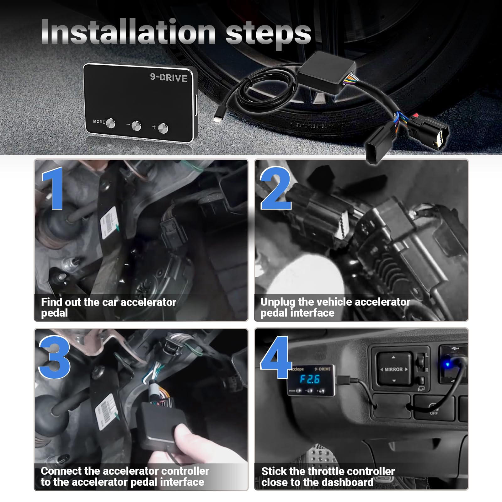 9 Drive Throttle Controller for Dodge Ram Jeep - Faster Acceleration