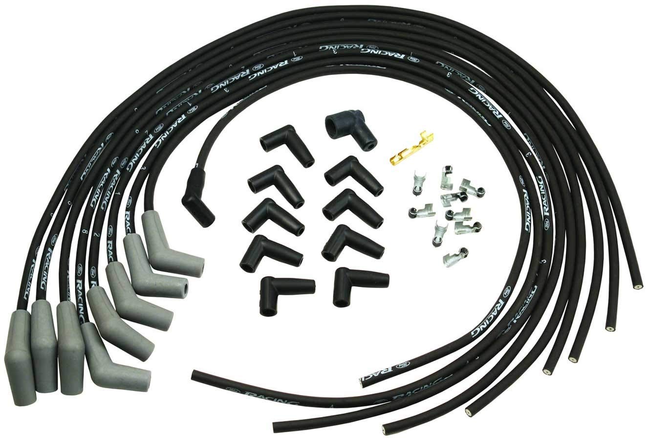 Ford Racing M12259M302 9mm Black Universal Spark Plug Wire Set - High Performance Ignition Wires for Ford Mustang, F150, Bronco & More - Perfect for Racing, Off-Road & Engine Upgrades