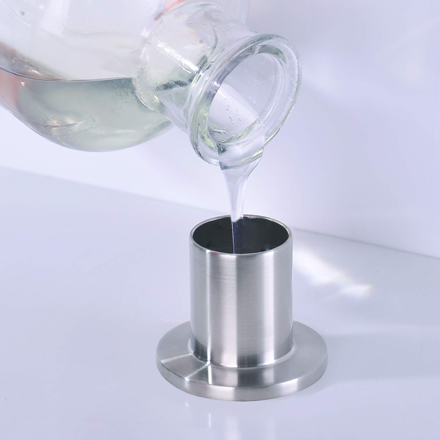 BZOOSIU Brushed Nickel Kitchen Sink Soap Dispenser - Solid Brass Pump Head, Refillable Stainless Steel Bottle with Spot-Resistant Finish | Perfect for Modern Kitchens, Restaurants & Bathrooms