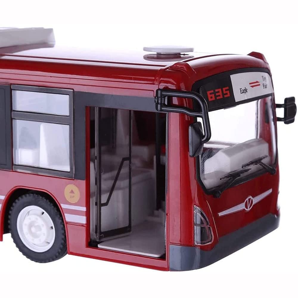 2.4G Electric RC Bus Toy - Simulation Remote Control Vehicle with Lights & Sounds, One-Key Open Function - Perfect Birthday Gift for Kids (Boys & Girls) - Great for Indoor Play, Birthday Parties & STEM Learning