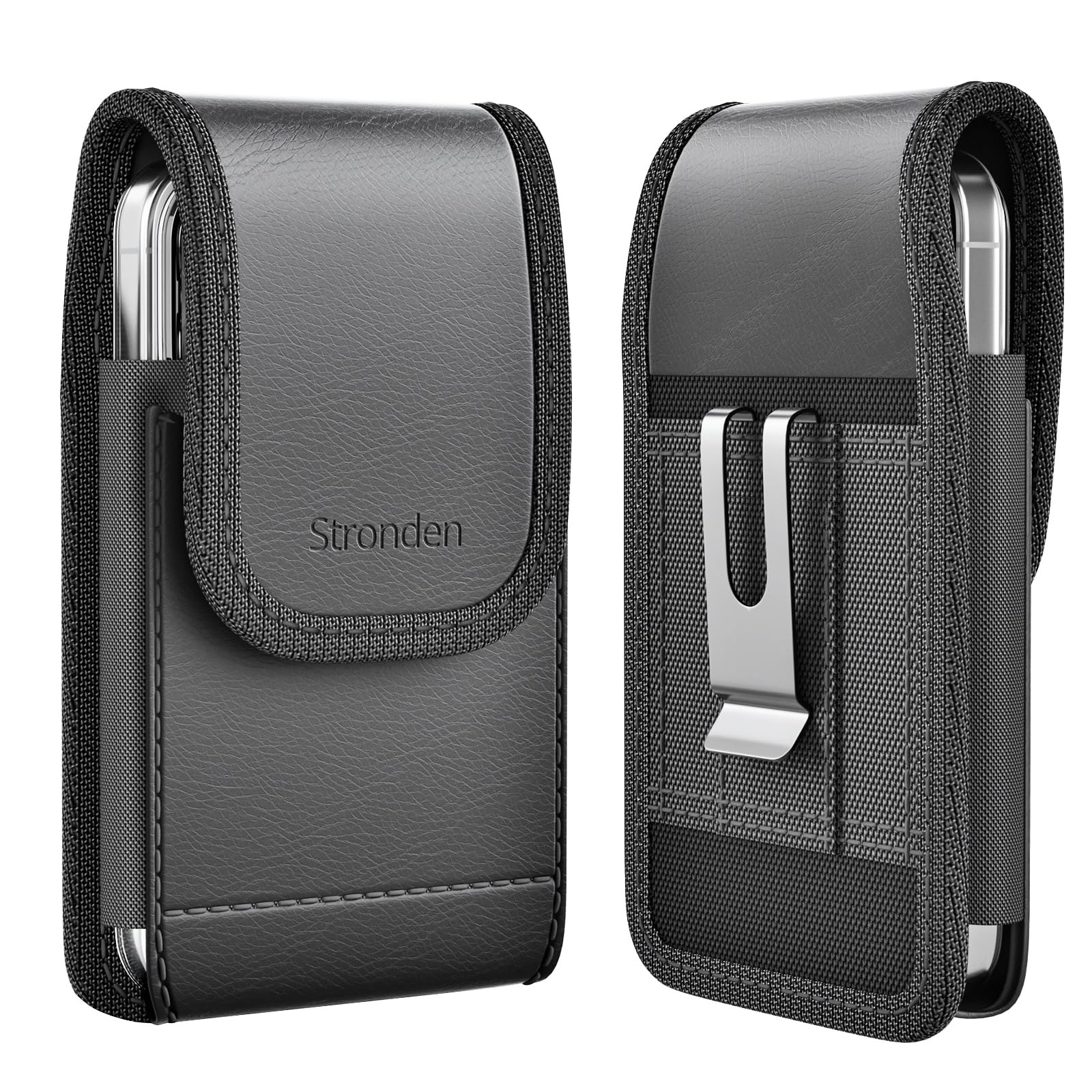 Premium Leather Holster Case with Belt Clip for iPhone 16e/16/16 Pro/15/15 Pro/14/14 Pro/13/13 Pro - Magnetic Closure Pouch Compatible with Otterbox Symmetry | Perfect for Outdoor Activities, Work & Everyday Carry