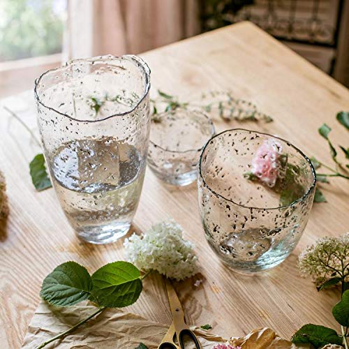 RusticReach Clear Art Glass Vase - Handcrafted Modern Home Decor for Flowers, Centerpieces & Wedding Decorations - Perfect for Living Room, Dining Table & Event Styling