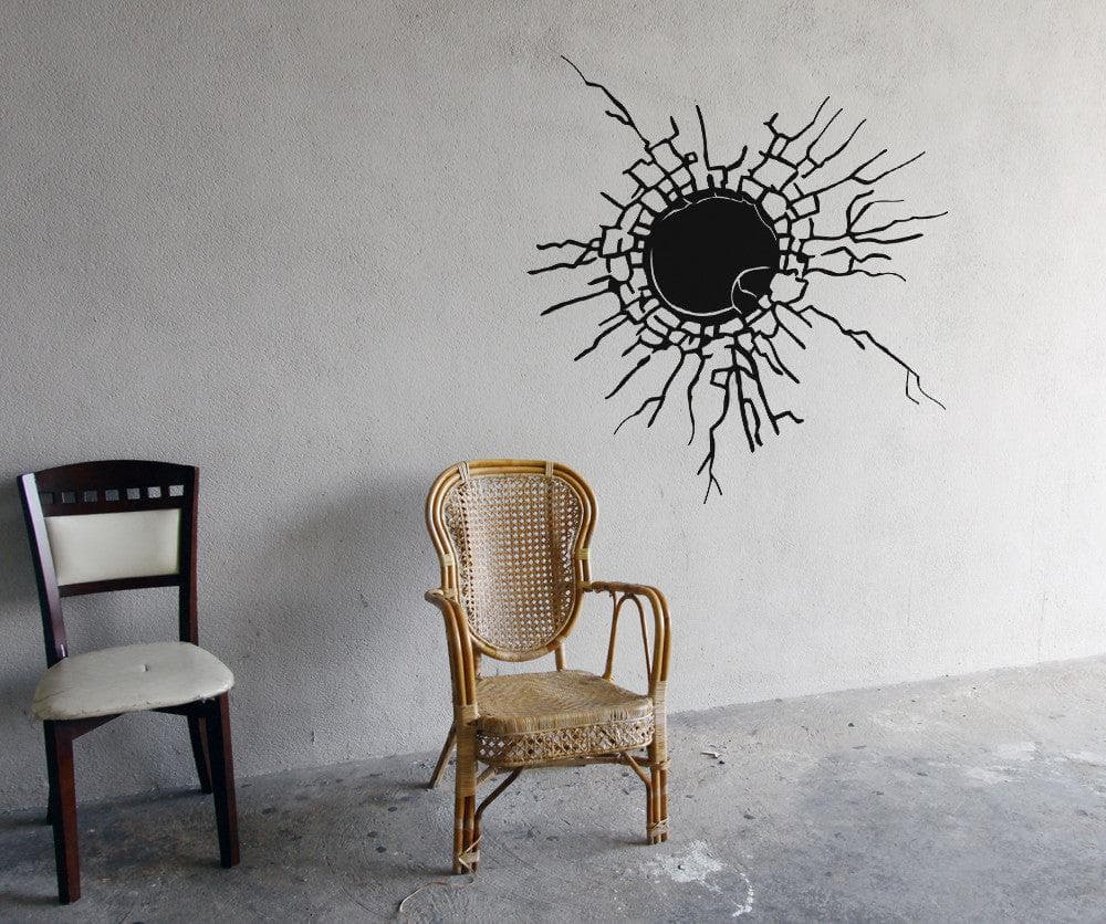 Vinyl Wall Decal Sticker - Glass Hole in the Wall Art Design #OS_AA387 - Perfect for Home Decor, Bedroom, Living Room & Office Spaces