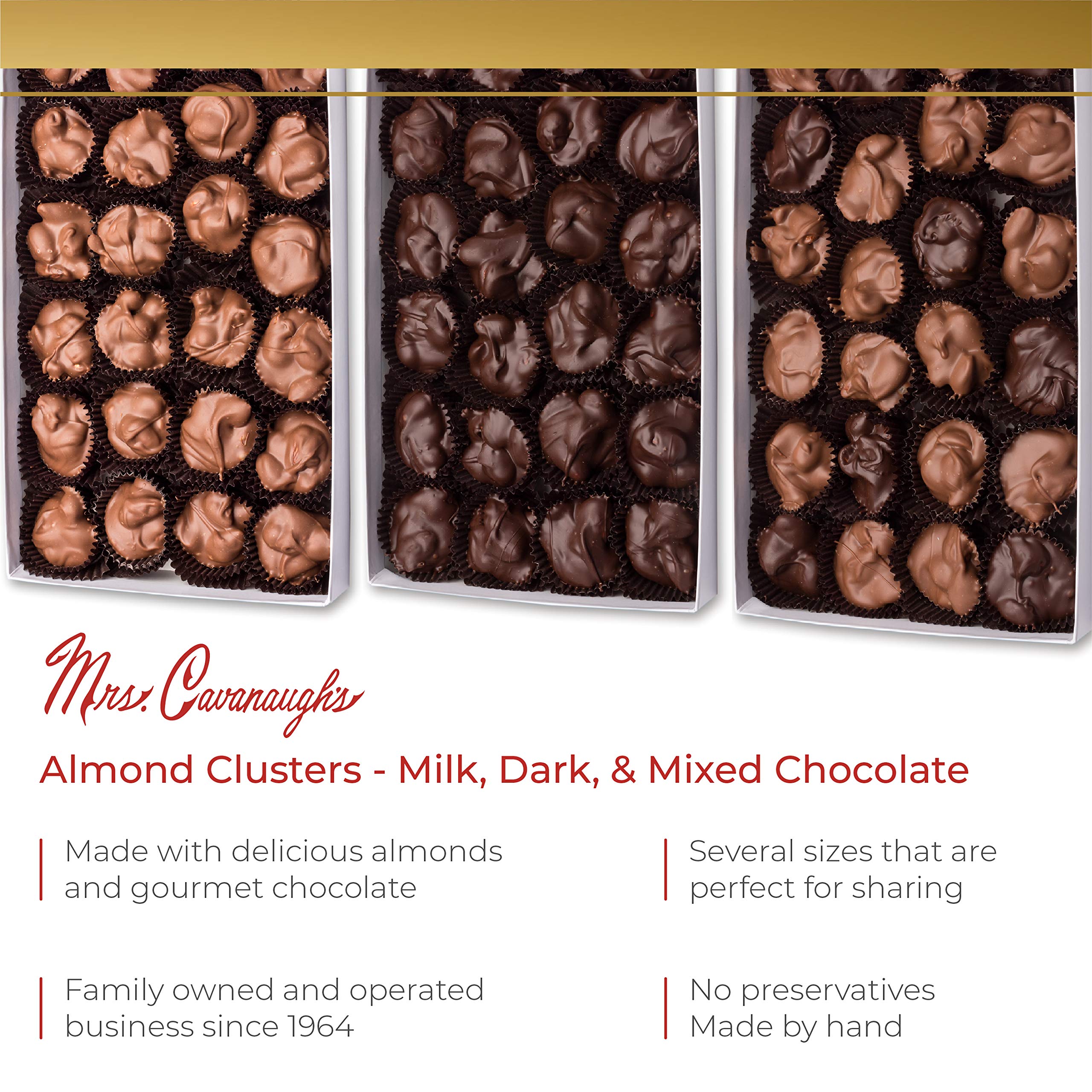 Mrs. Cavanaugh's 3 lb Almond Clusters in Milk Chocolate - Gourmet Candy Gift for Holidays, Parties & Office Treats