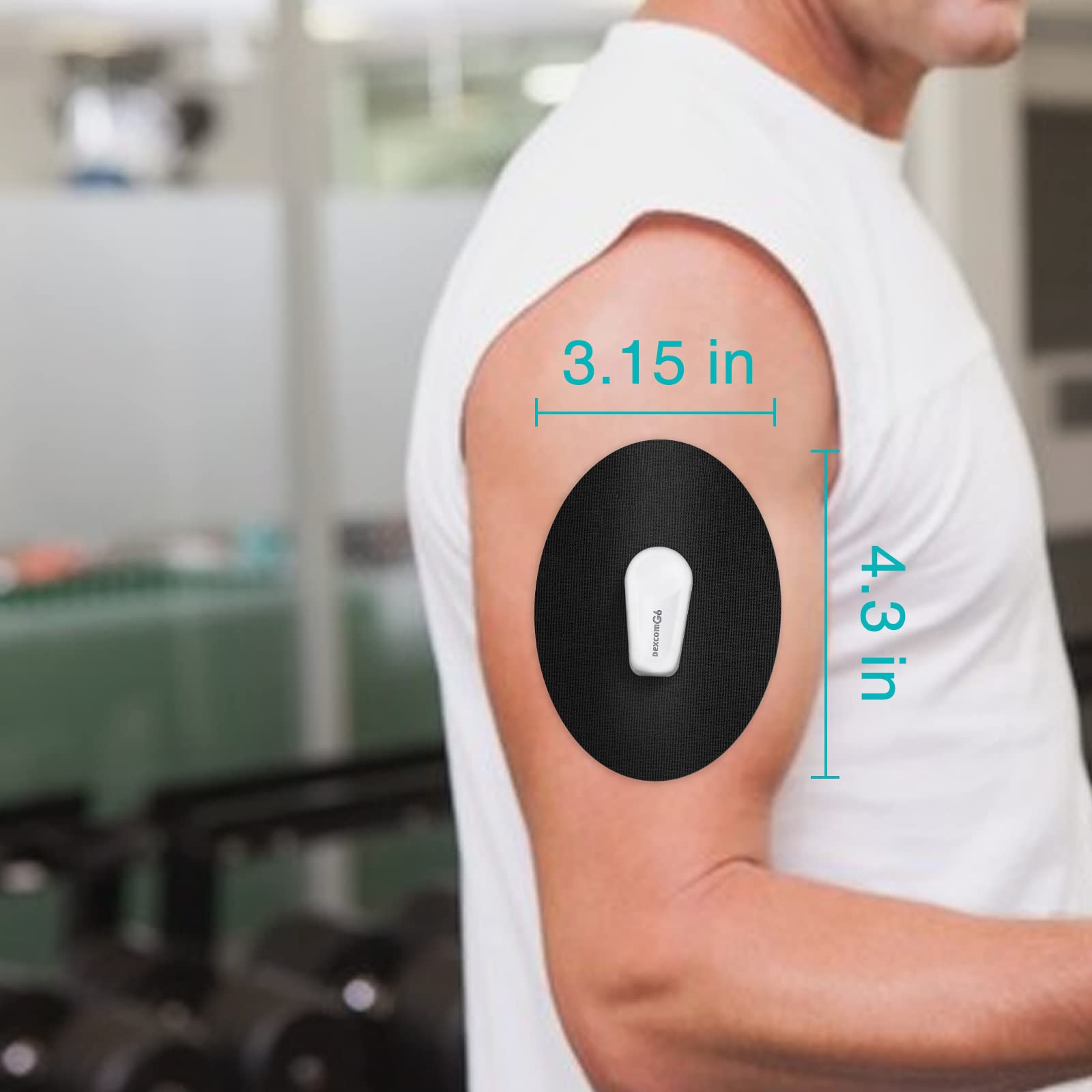 **Dexcom G6 CGM Patches (25-Pack) – Sweat-Resistant, Waterproof, Breathable, Skin-Friendly & Latex-Free Adhesive Patches – Durable Pre-Cut Sensor Patches for Secure Wear – Ideal for Sports, Swimming & Active Lifestyles (Black)**