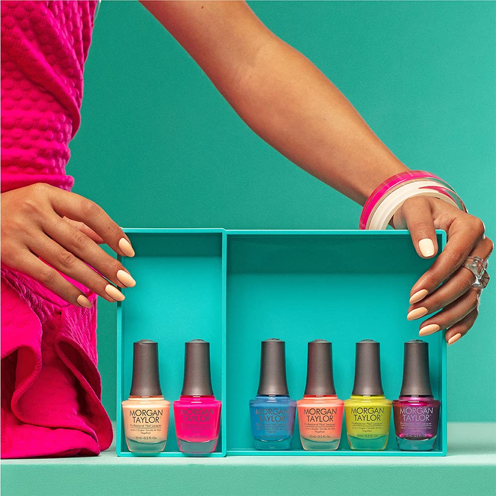 Morgan Taylor Summer Feel The Vibes Collection - Bright & Long Lasting Nail Polish (0.5 oz) for Beach Vacations & Summer Parties | Vibrant Summer Nail Colors