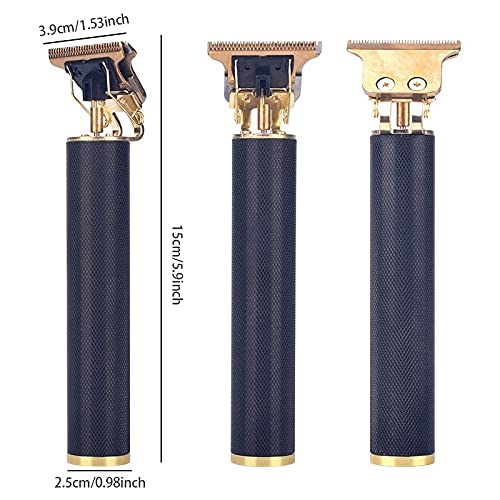 Professional USB Rechargeable T9 Hair Clippers for Men - Cordless Electric Hair Trimmer & Bald Head Shaver with 0mm Precision, Golden (No Box) - Perfect for Home Barbering, Grooming & Styling