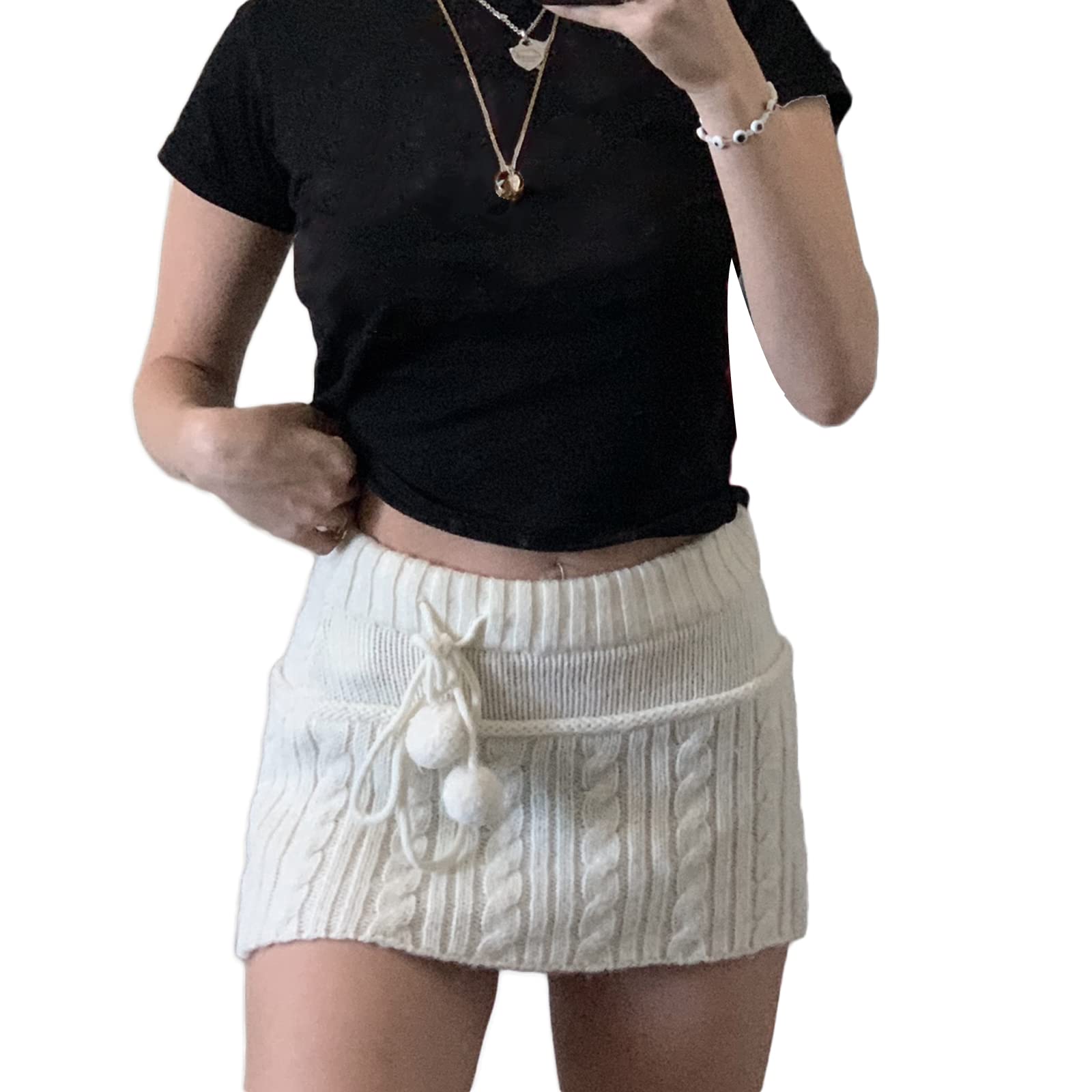KMBANGI Women's Low Waist Mini Skirt - Gothic Pleated Denim Skirt, Cute Aesthetic Retro Y2K Style, Harajuku Grunge Fashion for Casual Wear, Parties & Street Style