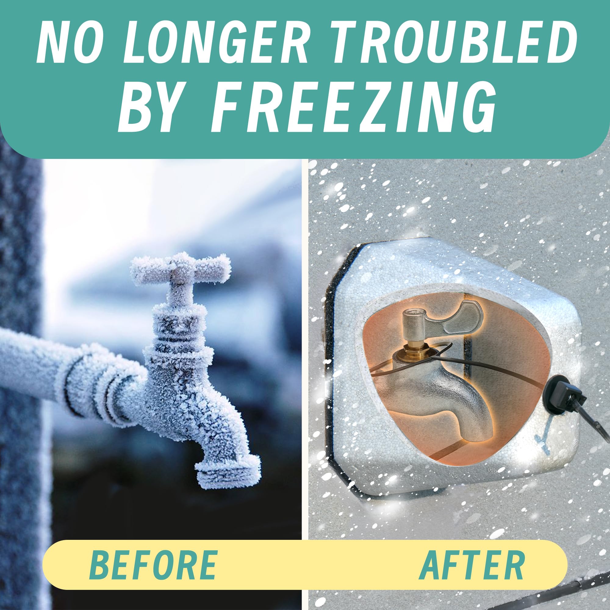 3 Pack Outdoor Faucet Cover - Thickened Insulated Foam Spigot Protector for Winter Freeze Protection | Reusable Hose Bib Cover | Perfect for Garden, Yard & Home Exterior Water Faucets in Cold Weather