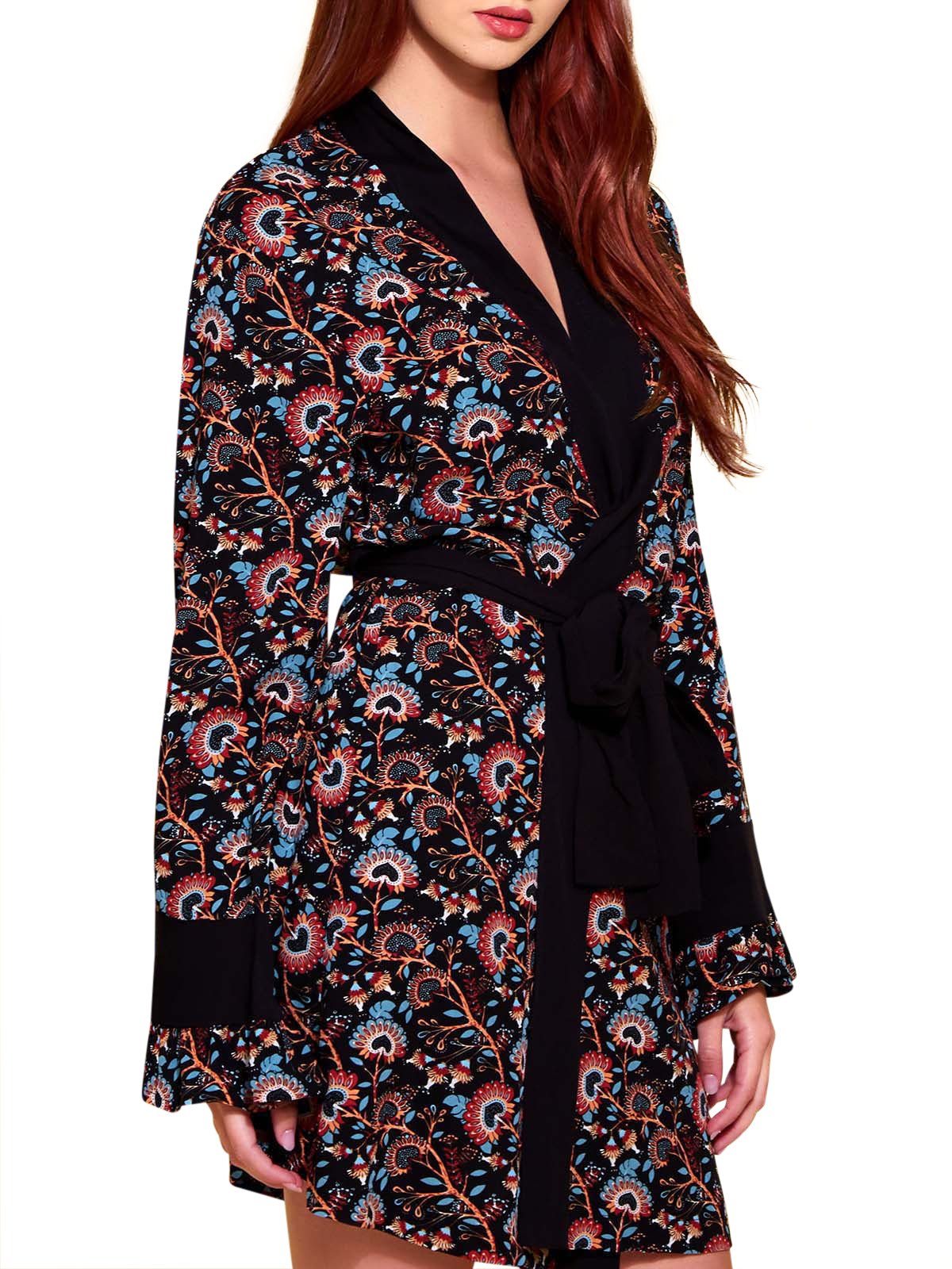 Women's Floral Desert Print Kimono Robe - Lightweight Loungewear for Spa, Beach Cover-Up & Boho Chic Outfits