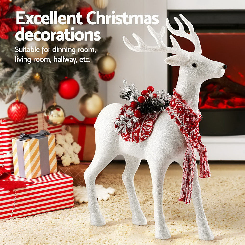 45cm Glitter Christmas Reindeer Ornament - Holiday Party Decorations for Xmas Tree, Home, Office & Festive Decor