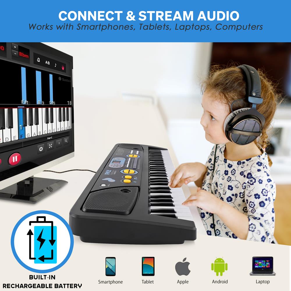 Portable 61-Key Electronic Piano Keyboard with Built-in Microphone - Perfect for Beginners, Kids & Travel | Home Practice, Music Lessons & On-the-Go Play
