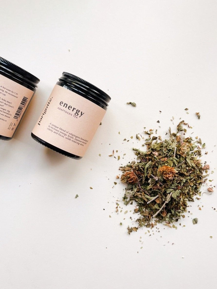 Parigotte Adaptogen Tea - Natural Energy Boost for Stress Relief & Focus | Perfect for Workouts, Yoga & Daily Wellness